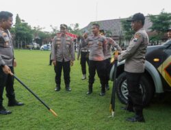 Kesiapan Pengamanan Pengesahan Warga Baru PSHT, Kapolres Jombang Periksa Kendaraan Dinas dan Kelengkapan