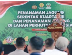 Dukung Program Nasional Swasembada Pangan, Polres Jombang Gelar Penanaman Jagung Serentak
